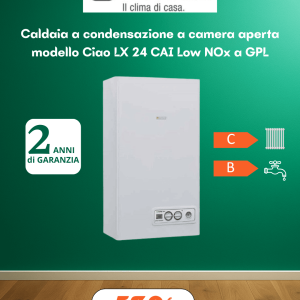 Caldaia Beretta Ciao LX 24 CAI Low NOx a GPL – Camera aperta, 24 kW