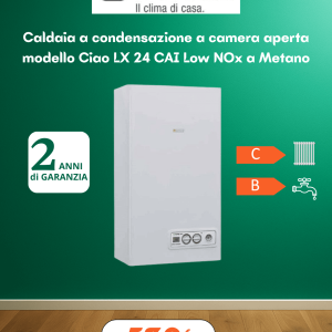 Caldaia Beretta Ciao LX 24 CAI Low NOx a Metano – Camera aperta, 24 kW