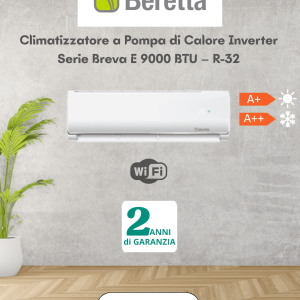 Climatizzatore Beretta Inverter Serie Breva E 9000 BTU – R-32