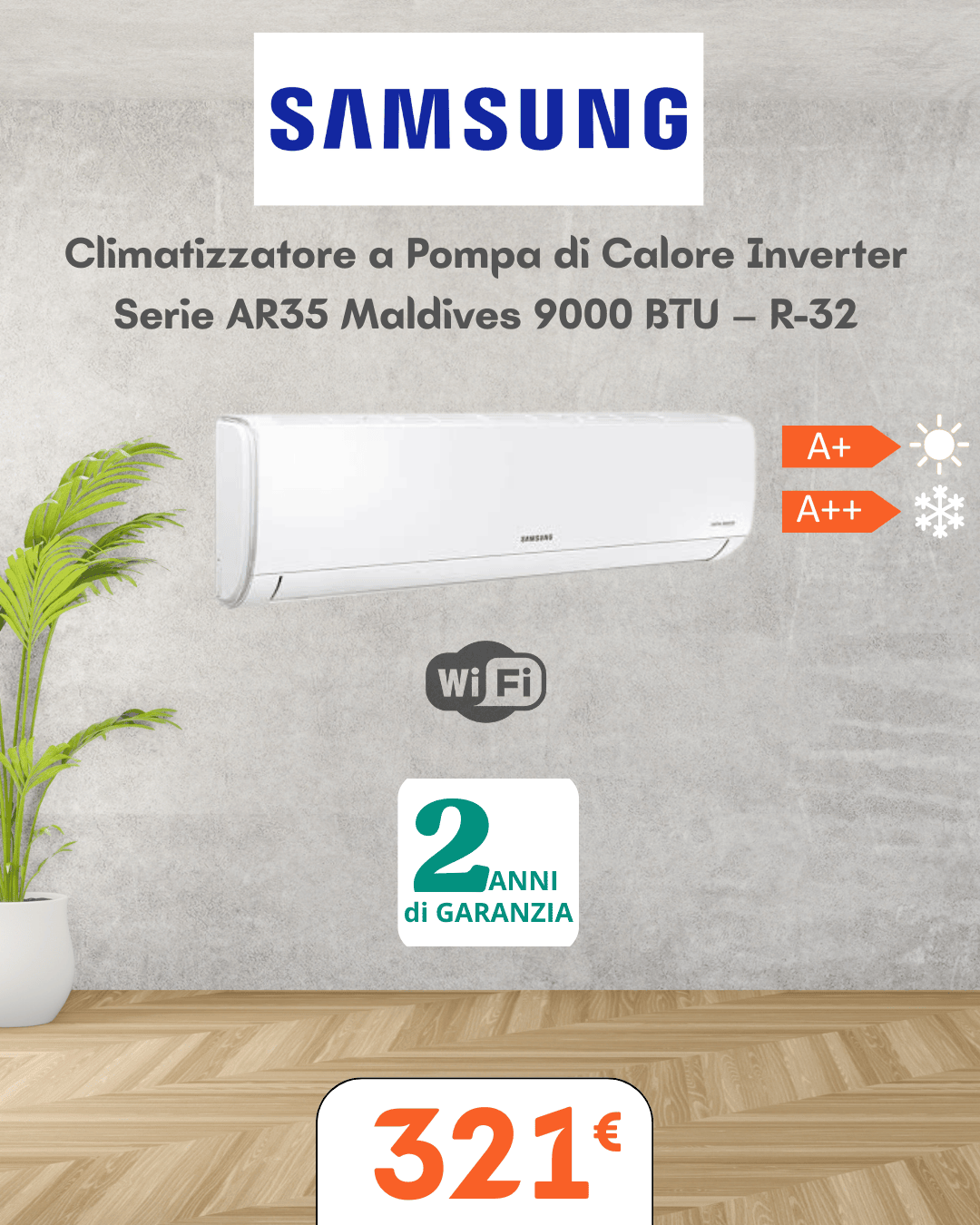 Climatizzatore Samsung AR35 Maldives 9000 BTU – Inverter R-32
