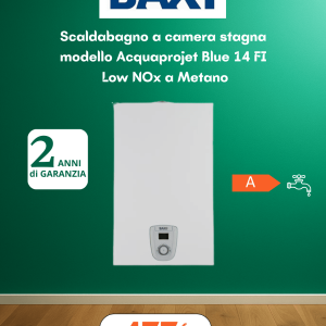 Scaldabagno Baxi Fonte LX 11 P metano – Camera aperta, 11 litri