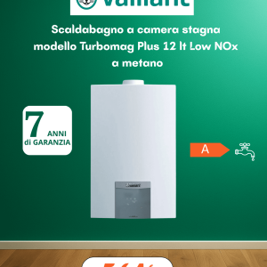 Scaldabagno Vaillant Turbomag Plus 12 lt metano – Camera stagna Low NOx